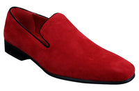 Mens Slip On Suede Driving Loafers Shoes Leather Smart Casual Red Blue Black