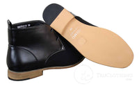 Mens Suede Leather Black Laced Chelsea Dealer Ankle Boots Smart Casual Formal