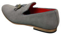 Mens Suede Leather PU Slip On Driving Shoes Loafers Tassel Red Grey Blue Brown Black