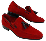 Mens Suede Loafers Driving Shoes Slip On Tassle Design Leather Smart Casual