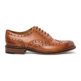 Férfi barnásbarna bőr szárnyas brogue Oxford cipő