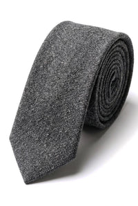 Férfi nyakkendő és zsebkendő szett - szürke tweed STZ23, egy méret