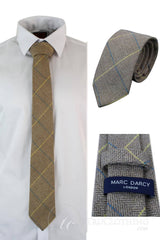 Marc Darcy Mens Tweed Herringbone Textured Marc Darcy Ties Classic Vintage Retro DX7