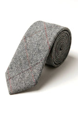 Férfi tweed halszálkás mintás Marc Darcy nyakkendő, klasszikus vintage retró Deon