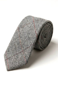 Férfi tweed halszálkás mintás Marc Darcy nyakkendő, klasszikus vintage retró Deon