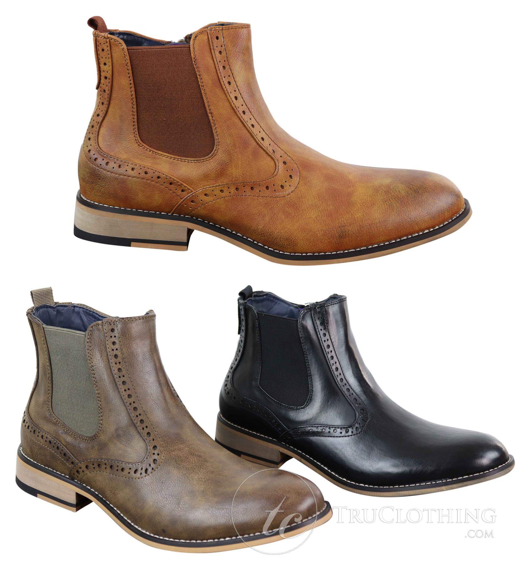 Mens Vintage Brogue Ankle Boots - Cavani Fox