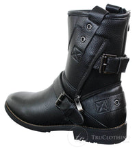 Mens Zip Punk Rock Goth Emo Ankle Boots Brown Black Leather Buckle