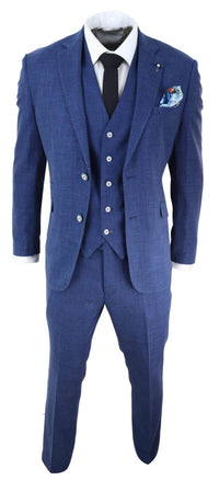 Mens Blue Summer Linen Suit
