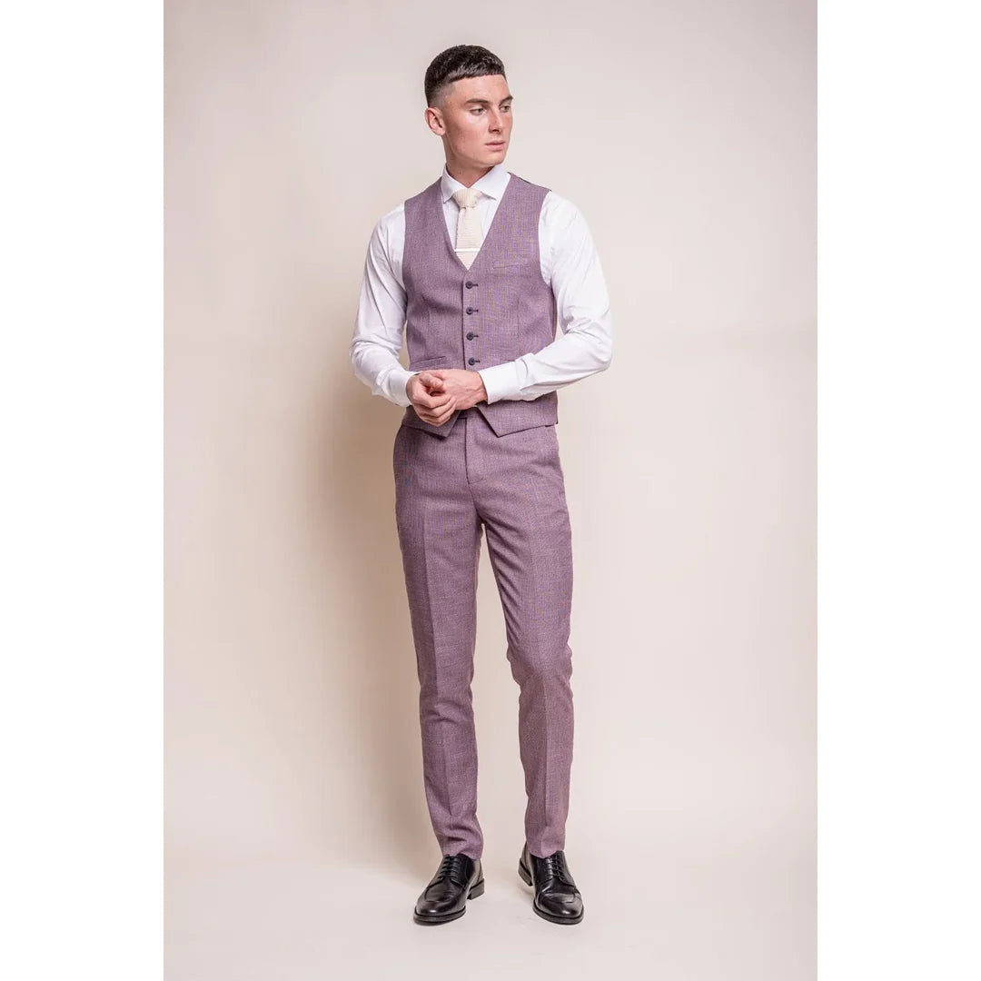 Miami - Men's Pink Slim Fit Summer Waistcoat