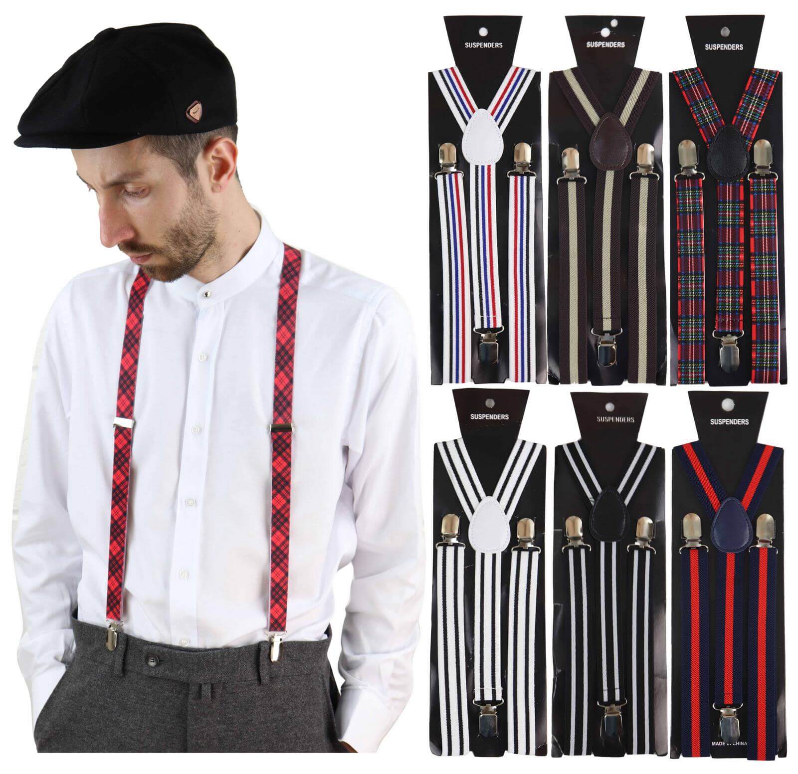 Mens Stripe Classic Trouser Suspenders