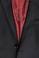 Paul Andrew Parker - Férfi 3 részes fekete, szabott szabású, komplett öltöny, klasszikus ajtóra való, gyászoló temetés