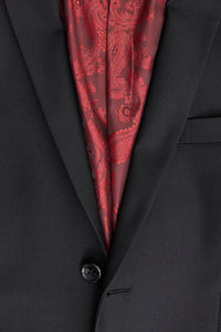 Paul Andrew Parker - Férfi 3 részes fekete, szabott szabású, komplett öltöny, klasszikus ajtóra való, gyászoló temetés