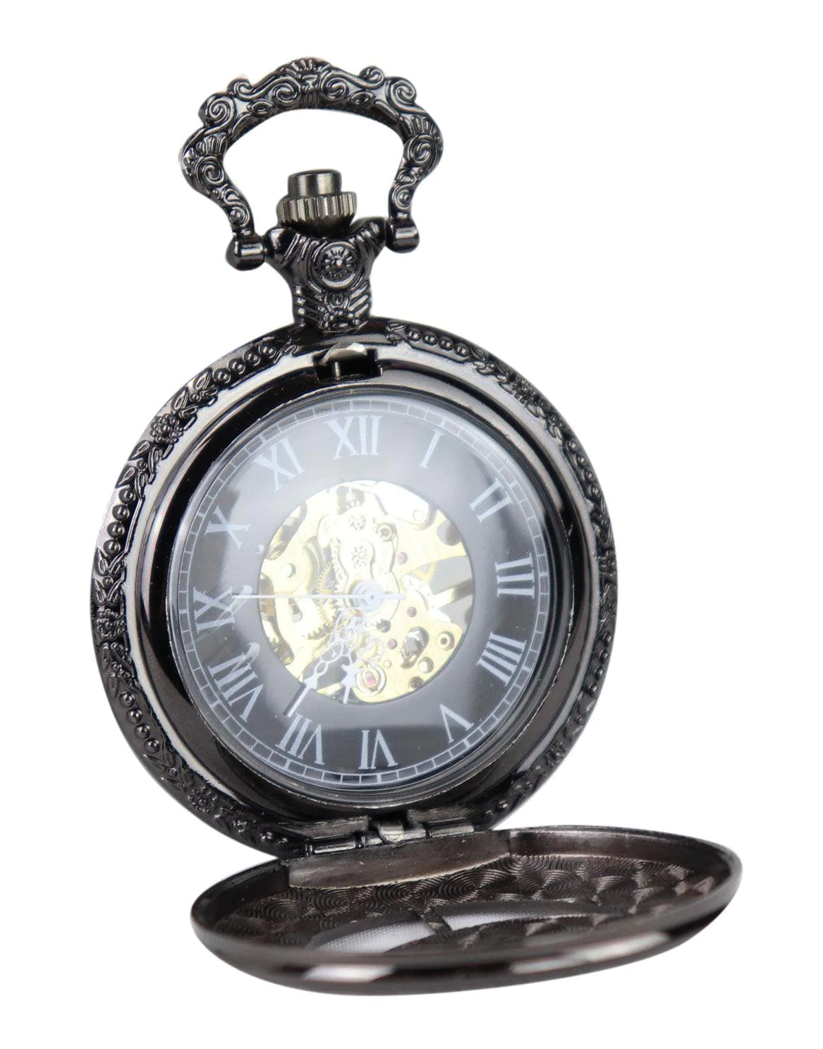 Automatic Mechanical Vintage Pocket Watch Black Color