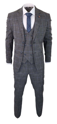 Cavani Power - Grey Glen Check 3 Piece Suit