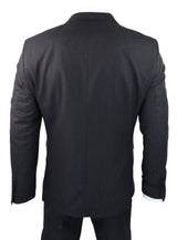 Black Pinstripe 3 Piece Suit - RC20-02