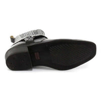 Unisex Real Leather Biker Ankle Boots Rock Punk Grinders Buckle Cowboy Riding