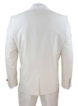 Mens 4 Piece Shawl Lapel Suit - Cream