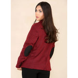 Női tweed halszálkás blézer bordó klasszikus 1920-as évekbeli mintával