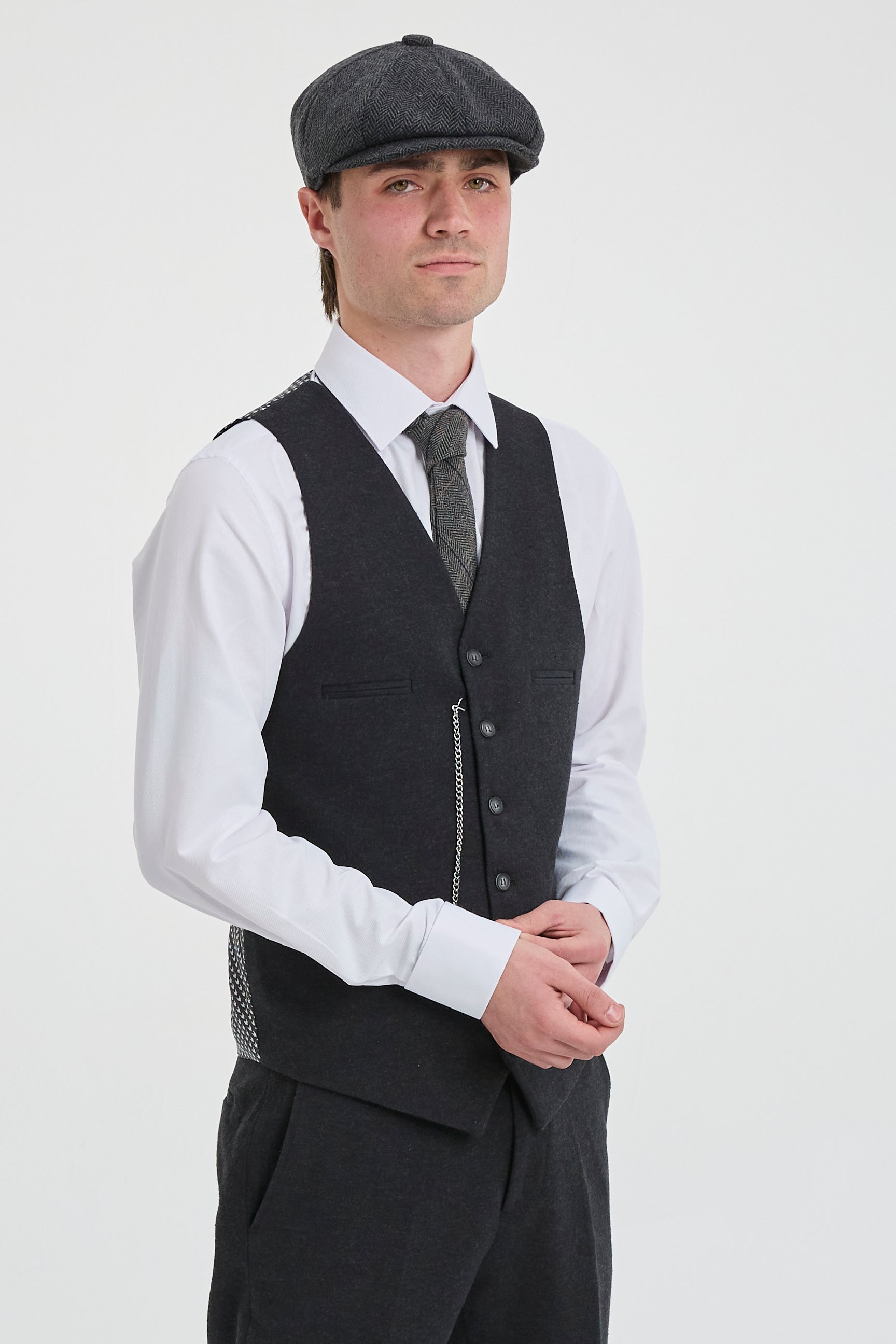 Férfi fekete vintage 1920-as évekbeli öltöny