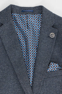 Férfi 3 részes sötétkék öltöny dupla melltartóval