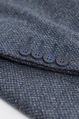 Férfi 3 részes sötétkék öltöny dupla melltartóval