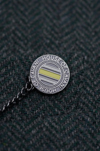 Thomas - Férfi olívazöld klasszikus halszálkás tweed blézer