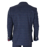 TP-32 - Gatsby stílusú sötétkék, 3 darabos gyapjúkeverék tweed öltöny férfiaknak
